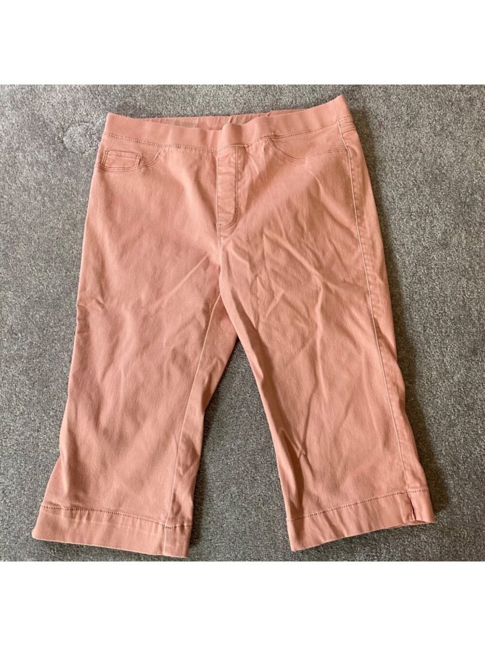 SoundStyle Coral Pink Cropped Pants Stretch Cotton Blend Large